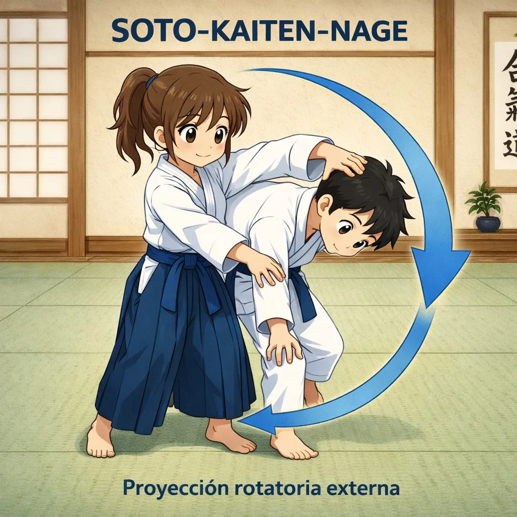 Ilustración de Soto kaiten nage